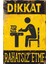 Dikkat Rahatsız Etme Ders Çalışıyorum Uyarı Levhası Retro Ahşap Poster 1