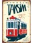 Istanbul Taksim Beyoğlu Tramvay Retrı Ahşap Poster 20X30 cm 1