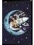 Uzayda Hayat Var Eğlenceli Astronot-1 Retro Ahşap Poster 1