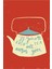 Pastel Tonda Renkli Çaydanlık Retro Ahşap Poster 1