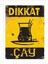 Retro Dikkat Çay Komik Esprili Duvar Yazıları Sözleri 20 x 30 Vintage Tablo 1