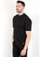 Erkek Siyah Eteği Baskılı Pamuklu Oversize T-Shirt 2