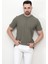 Baskısız Erkek T-Shirt o Yaka Regular Fit T-Shirt Haki - 2407 4