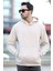 Erkek Kapüşonlu Oversize Sweatshirt Bej Kanguru Cep Intersoft Hoodie - 5738 2