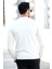 Erkek Pirinç Örgü Kazak Beyaz Bisiklet Yaka Triko %100 Mikro Flament - 1005 3