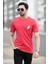 Erkek Bisiklet Yaka Kedi Dijital Baskılı T-Shirt Kırmızı - 2020-3 1