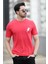 Erkek Bisiklet Yaka Kedi Dijital Baskılı T-Shirt Kırmızı - 2020-3 3