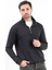 Erkek Lacivert Dik Yaka Yarım Fermuarlı Esnek Örme Regular Fit Sweatshirt - 16814 3