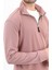 Erkek Pudra Dik Yaka Yarım Fermuarlı Esnek Örme Regular Fit Sweatshirt - 16814 2