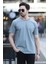 Erkek Bisiklet Yaka Regular Fit Pamuklu T-Shirt Açık Haki - 5446 2