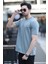Erkek Bisiklet Yaka Regular Fit Pamuklu T-Shirt Açık Haki - 5446 3