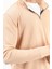 Erkek Bej Dik Yaka Yarım Fermuarlı Esnek Örme Regular Fit Sweatshirt - 16814 2