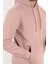 Gül Rengi Erkek Kapüşonlu Sweatshirt Kanguru Cepli Pamuk Karışımlı Oversize Hoodie - 5281 3