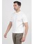 Erkek Bisiklet Yaka Kısa Kol Fitilli Triko T-Shirt Beyaz - 2502 4
