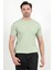 Erkek Bisiklet Yaka Kısa Kol Fitilli Triko T-Shirt Açık Yeşil - 2502 1