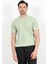 Erkek Bisiklet Yaka Kısa Kol Fitilli Triko T-Shirt Açık Yeşil - 2502 3