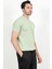 Erkek Bisiklet Yaka Kısa Kol Fitilli Triko T-Shirt Açık Yeşil - 2502 4