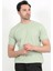 Erkek Bisiklet Yaka Kısa Kol Fitilli Triko T-Shirt Açık Yeşil - 2502 5