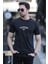 Erkek Bisiklet Yaka California Enjeksiyon Baskılı T-Shirt Siyah - 2020-2 1