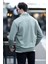 Erkek Dik Yaka Yarım Fermuarlı Dokulu Sweatshirt Haki - 5470 4