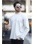 Erkek Bisiklet Yaka Baskı Detaylı 2iplik Sweatshirt Bej - 5725 1