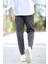 Erkek Kumaş Jogger Pantolon Antrasit Beli Lastikli Kordonlu %100 Pamuk - 0101 3