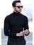 Erkek Balıkçı Yaka Örgü Kazak Siyah %100 Mikro Flament Triko - 1012 1
