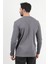 Erkek V Yaka Düğme Detaylı Dokulu Sweatshirt Antrasit - 5524 4