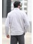 Erkek Kışlık Polarlı Sweatshirt Gri Yarım Fermuarlı Dik Yaka Boğazlı - 6053 4