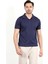 Erkek Polo Yaka Kısa Kol Çizgili Triko T-Shirt Lacivert - 2503 3
