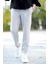 Erkek Kumaş Jogger Pantolon Gri Beli Lastikli Kordonlu %100 Pamuk - 0101 1