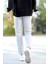 Erkek Kumaş Jogger Pantolon Gri Beli Lastikli Kordonlu %100 Pamuk - 0101 3