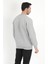 Erkek Gri Melanj Bisiklet Yaka Jakarlı 3ip Sweatshirt - 5783 4