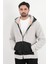 Erkek Kapüşonlu Fermuarlı Cep Detaylı Peluş Sweatshirt Gri - 9005 1