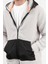 Erkek Kapüşonlu Fermuarlı Cep Detaylı Peluş Sweatshirt Gri - 9005 2