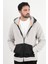Erkek Kapüşonlu Fermuarlı Cep Detaylı Peluş Sweatshirt Gri - 9005 4