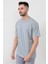 Açık Gri Erkek Live Love Baskılı Regular Kesim T-Shirt 4