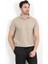 Erkek Polo Yaka Kısa Kol Dokulu Triko T-Shirt Bej - 2504 3