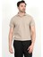 Erkek Polo Yaka Kısa Kol Dokulu Triko T-Shirt Bej - 2504 5