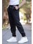Erkek Eşofman Altı Siyah 3 Iplik Kışlık Cepli Beli Bağcıklı Lastikli Paça - 10008 3