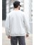Erkek Kışlık Oversize Sweatshirt Açık Gri O Yaka Ribanlı 3 Ip Şardonlu Nakışlı - 10022 4