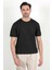 Erkek Bisiklet Yaka Kısa Kol Fitilli Triko T-Shirt Siyah - 2502 1