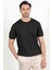 Erkek Bisiklet Yaka Kısa Kol Fitilli Triko T-Shirt Siyah - 2502 5