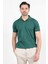 Erkek Polo Yaka Kısa Kol Çizgili Triko T-Shirt Yeşil - 2503 1