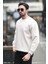 Erkek Bisiklet Yaka Marka Baskılı Üç Iplik Şardonlu Sweatshirt Kum Gri - 5255-1 3
