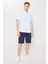 Slim Fit Dar Kesim Yan Cepli Gofre Desenli Şort 1