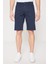 Slim Fit Dar Kesim Yan Cepli Gofre Desenli Şort 3