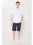 Slim Fit Dar Kesim Yan Cepli Gofre Desenli Şort 4