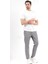 Erkek Gri Regular Fit Likralı Pamuklu Chino Pantolon - 4200 4