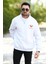 Erkek Yarım Fermuarlı Ön ve Arka Baskılı Pamuklu Sweatshirt - 10013 3